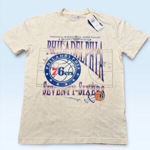 Philadelphia 76ers Shirt Mens Medium White NBA Basketball Abercrombie & Fitch